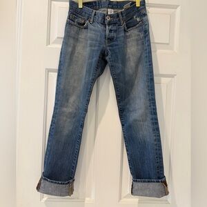 Lucky Brand Blue Cuffed Dream Crop Jeans